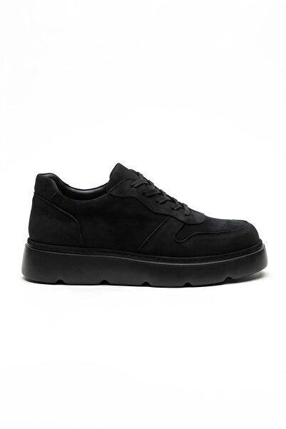 Ahmed Hamdi Bey Moreno Black Nubuck Men's Leather Shoes
