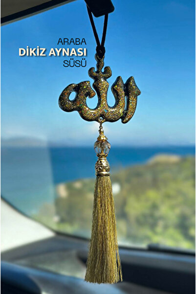 El Yapımı Dikiz Aynası Süsü – Epoksi Tasarım, Püsküllü Araba Aksesuarı(1 adet)