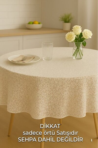 Rona Home Στρογγυλό κάλυμμα τραπεζιού σαλονιού, αφαιρούμενο, αδιάβροχο, με εμ...