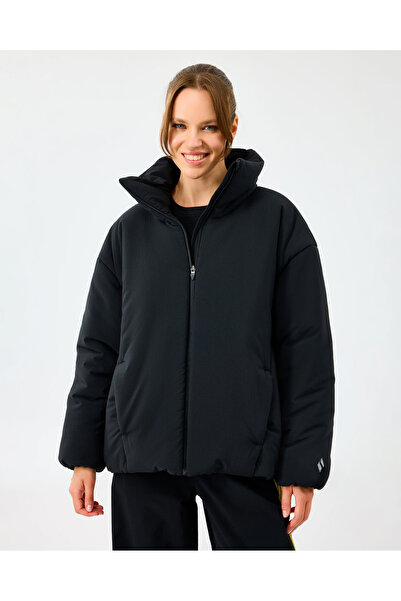 SKECHERS W Crop Puffer Jacket Kadın Siyah Mont S2520198-3817