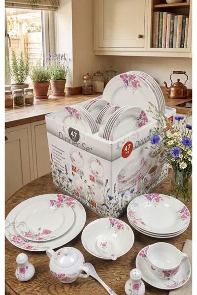 AR HOME 47 Pieces Porcelain Dinner Set