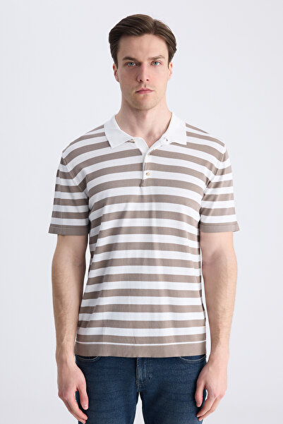 D'S Damat Ds Damat Regular Fit Mink Prugasto Letnja Rajon Pletenina T-shirt