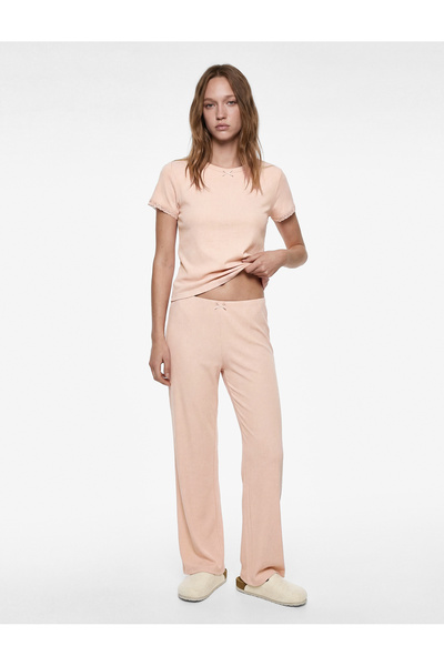 Koton Σετ πιτζάμες με κοντό μανίκι και λαιμόκοψη ποδηλάτου