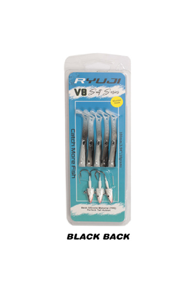 Oslo RYUJI V8 10CM, 10GR BLACK BACK SİLİKON YEM