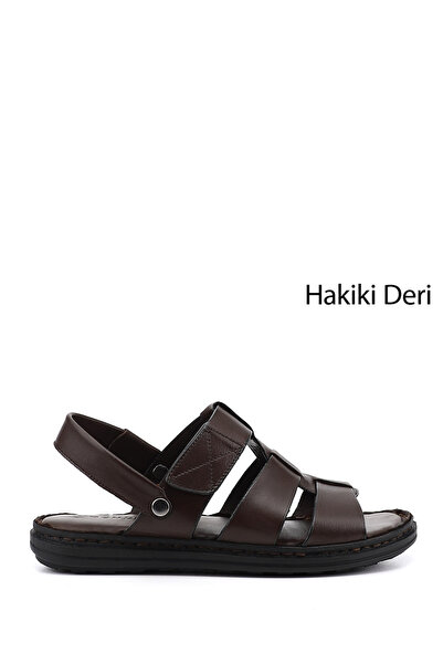 GÖNDERİ(R) Ανδρικά πέδιλα Comfort από γνήσιο καφέ καφέ