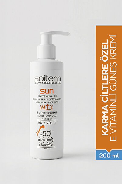 SOİTENN Sun Mix Karma Ciltlere Özel E Vitamini Destekli SPF 50+ Güneş Koruyuc...