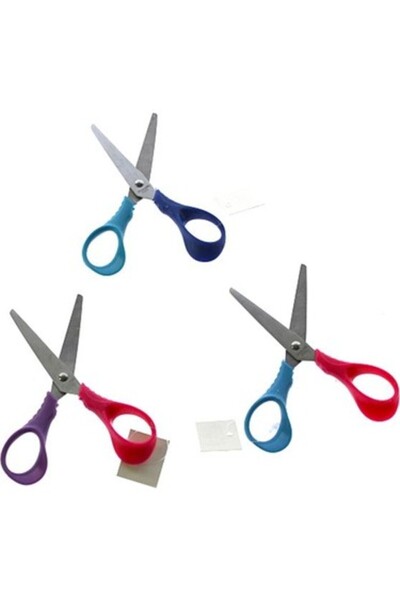 Puti School Scissors with Ruler, Dual Color (24 Pieces)