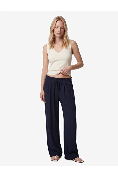 Koton Comfortable Fit Viscose Wide Leg Pants with Pockets