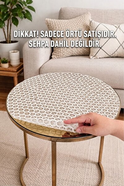 Rona Home Κάλυμμα για στρογγυλό τραπεζάκι σαλονιού Πολυτελές ψάθινο κάλυμμα α...