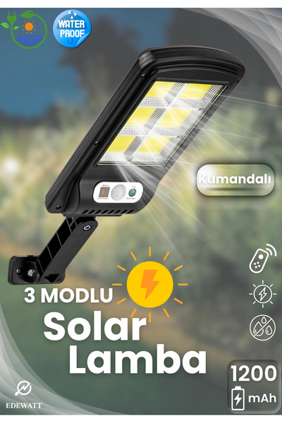 edewatt Solar Güneş Enerjili Led Bahçe Aydınlatması Hareket Sensörlü 3 Modlu ...