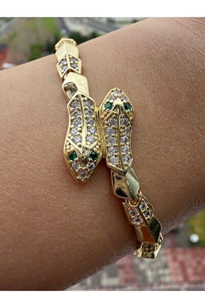 VEGALUXE Steel Snake Stone Bracelet Does Not Tarnish.