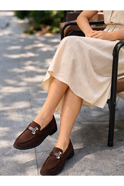 POTEEN Γυναικεία Loafer Suede Παπούτσια Mono P325