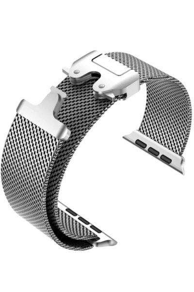 SONREİR Apple Watch Uyumlu Milano Örgü Loop Paslanmaz Çelik Kordon (42-45-49m...