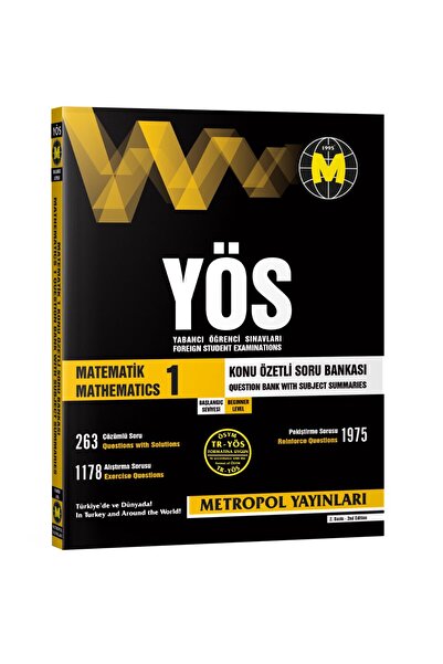 Metropol Yayınları TR-YÖS MATEMATİK-1 KONU ÖZETLİ SORU BANKASI (BAŞLANGIÇ SEV...