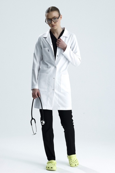 uçak iş giyim Λευκό Lycra Μακρύ Κλασικό Παντελόνι με Γιακά για Γυναίκες, Γιατ...