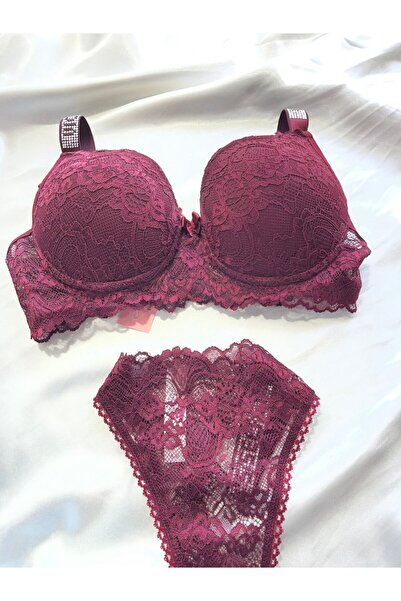 MODELLİFE Σετ εσωρούχων με δαντέλα, λάστιχο, πέτρες, ενισχυμένο με ενίσχυση, ...