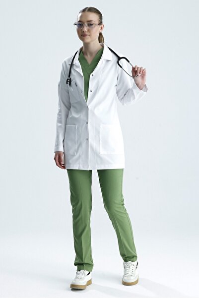 uçak iş giyim Λευκό Lycra Τουνίκ Μακρύ Κλασικό Γιακά Γυναικείο Παντελόνι για ...