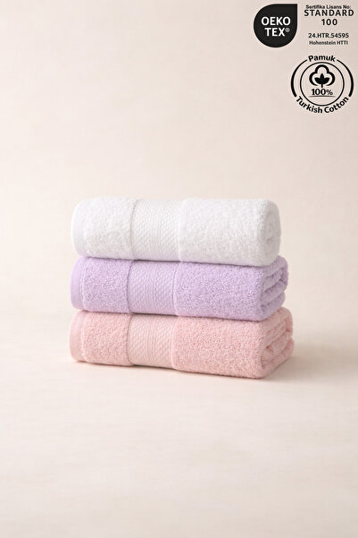 Ellaline Σετ πετσετών 3 τεμαχίων 100% βαμβάκι με πιστοποιημένο διαμαντένιο σχ...