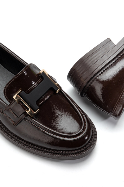 ElloLita Anna Ortopedik Taban Acı Kave Λουστρίνι Loafer