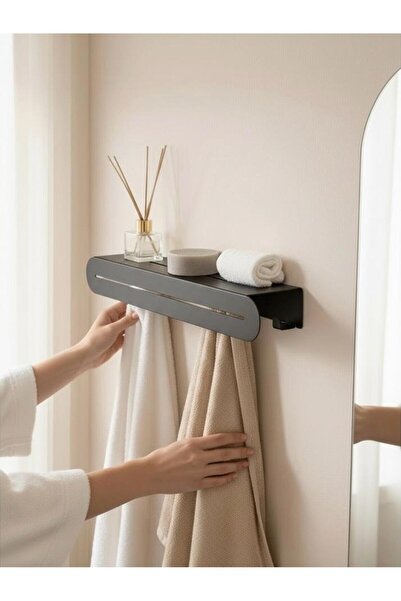 Form Design Metal Raflı Banyo Askılığı – Yapışkanlı Havlu Elbise Askısı – Ant...