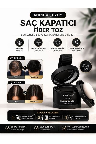 Veltrex Yeni Nesil Saç Dolgunlaştırıcı Siyah boya | Seyrek Sakal Saçlar için ...