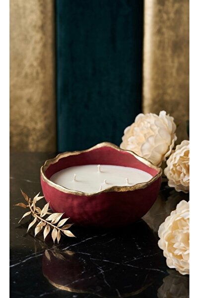 BalibeeCandle BalibeecandleHandmade bordo kasede gold detaylı luxry dekoratif...