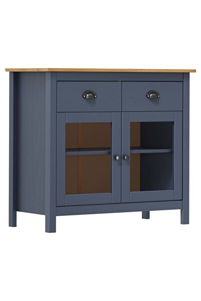 Concept Servantă Hill Range, gri, 90 x 40 x 80 cm, lemn masiv de pin