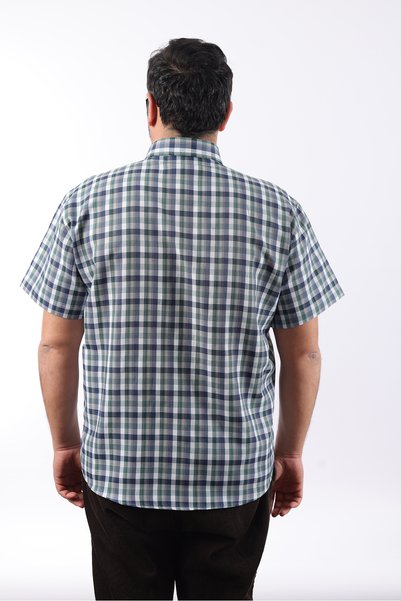 TOUSUS Short Sleeve Plaid Cotton Men's Shirt Kk-8068-Tss