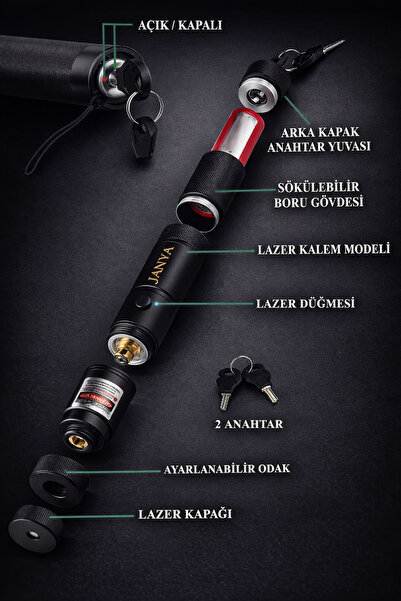 Janva Şarjlı Turbo Yeşil Lazer Pointer Kibrit Yakabilen 15000 Mv Güç 150km Green Laser