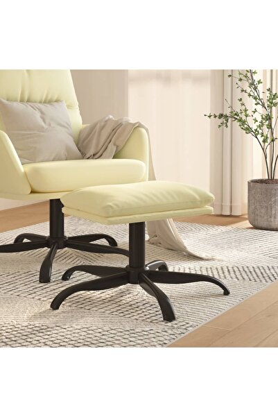 Concept Taburet, crem, 60x60x39 cm, piele ecologică