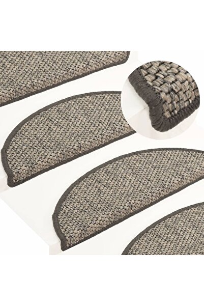 Concept Covorașe autoadezive scări 15 buc antracit 65x25cm aspect sisal