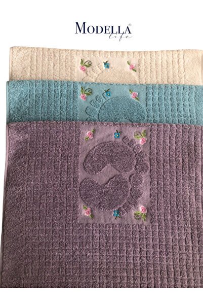 Modella Life Miosse Σετ Πετσετών Ποδιών 3τμχ Με κέντημα Βαμβάκι - 50x70 εκ. Α...