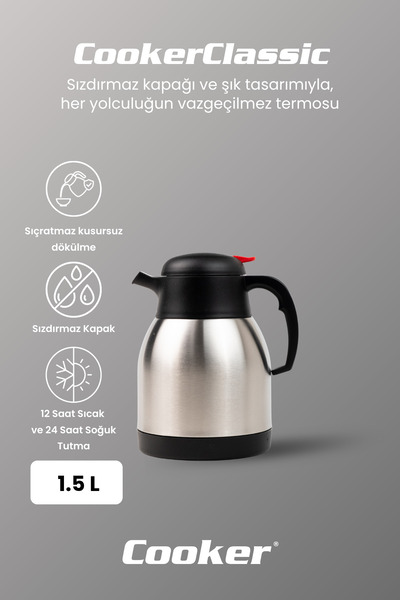 Cooker Classic 1.5 Litre Paslanmaz Çelik Termos CKR2004