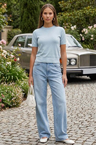 Madmext Μπλουζάκι Γυναικείο Πλεκτό με Λαιμόκοψη Τύπου Ποδηλάτου MG2703