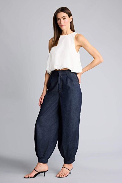 DeFacto Afra x Balloon Fit Ψηλόμεσο Τζιν Παντελόνι που πλένεται H1856AX26SM