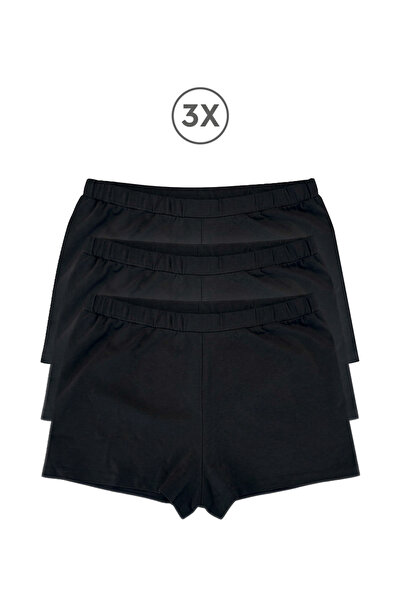 Feu De Elu Σετ Cotvie Μαύρα Βαμβακερά Μποξεράκια 3 τεμαχίων