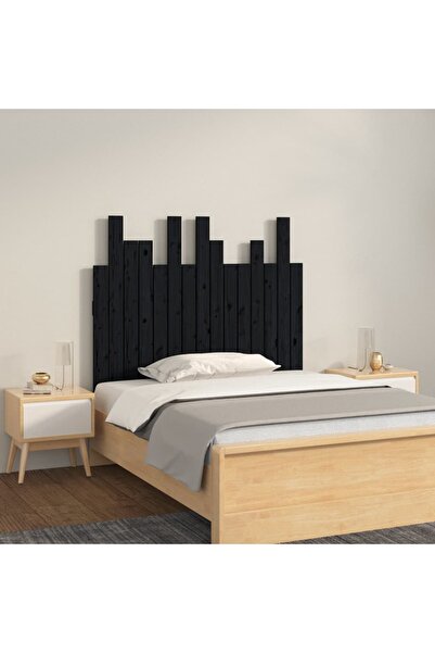 Concept Tăblie de pat pentru perete, negru, 95,5x3x80 cm lemn masiv pin