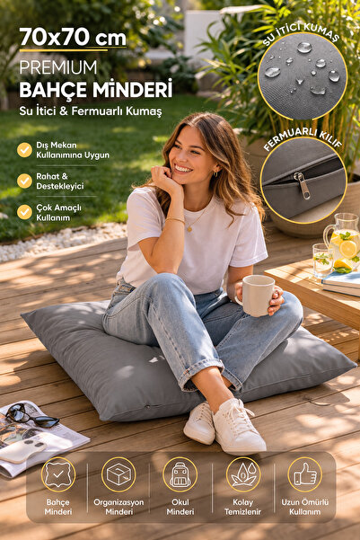 Elyaf Sepeti Su Geçirmez Güneşte Solmaz Bahçe/yer Minderi-70x70