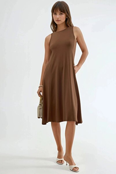 Hiccup BUSEM Αμάνικο Φόρεμα Μίντι με Τσέπες