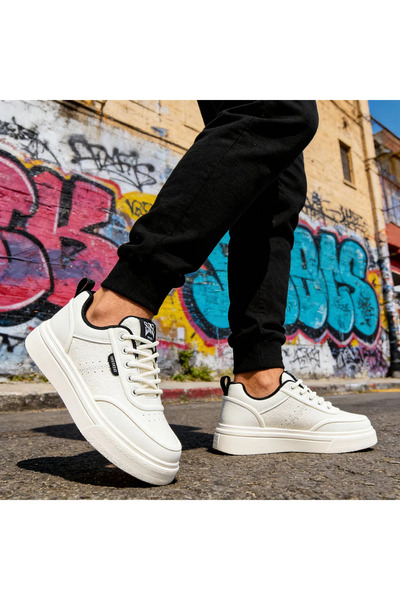 Tmall Pantofi sport bărbătești, din piele ecologică, B4058, bej cu negru