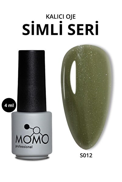 MOMO professional Kalıcı Oje S012, Simli Haki Yeşil, 4 ml