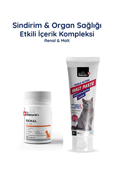 Dr. Nature's Kedi Malt Macun + Renal Paketi – Sindirim ve Üriner Sistem Desteği
