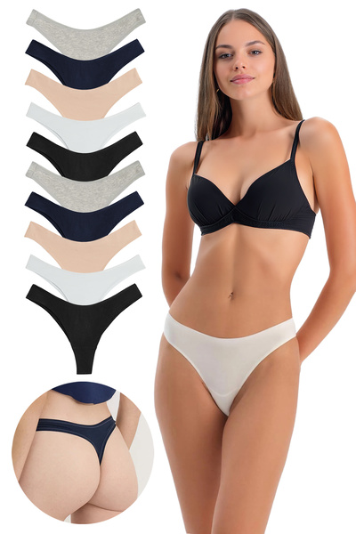 Yohannes Club Γυναικεία, βαμβακερά εσώρουχα με κορδόνια, 10 τεμάχια, σετ μαλα...