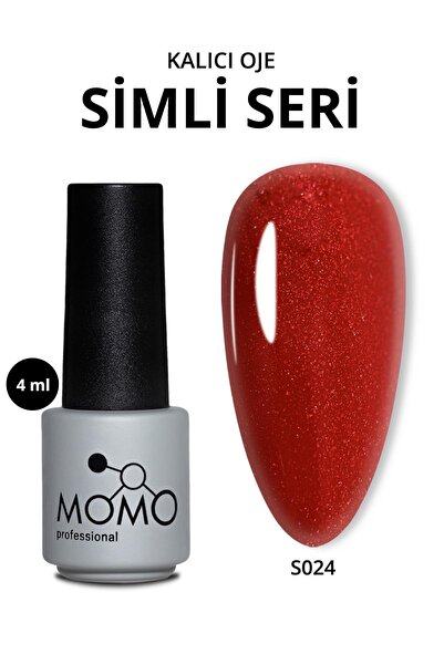 MOMO professional Kalıcı Oje S024, Simli Bayrak Kırmızısı, 4 ml