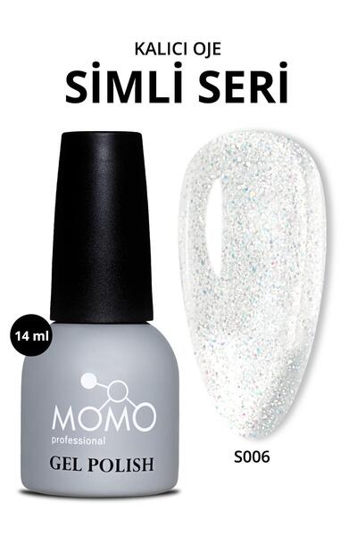 MOMO professional Kalıcı Oje S006, Renkli Simli Şeffaf, 14 ml