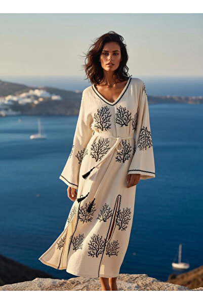 Su Koleksiyon Coral Cotton Printed Dress / Coral Pattern