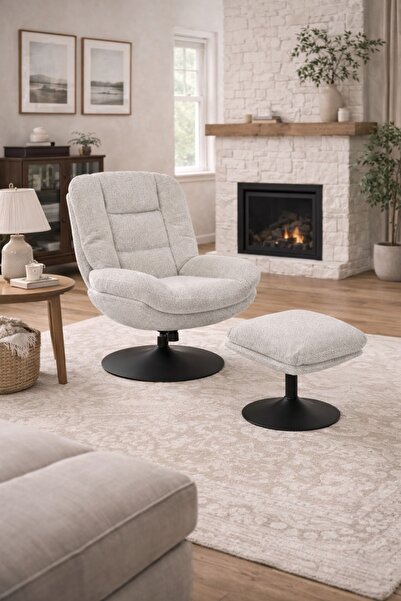 DEC33 Premium Design Accent Lounge Chair with Footrest