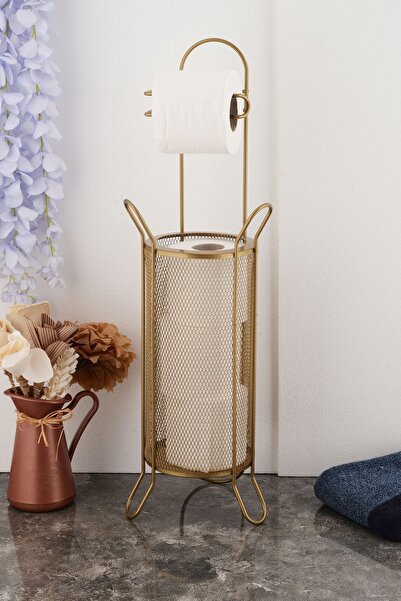 ANGDESİGN AngDesign Μεταλλική θήκη για ρολό τουαλέτας με καλάθι-αντίκα