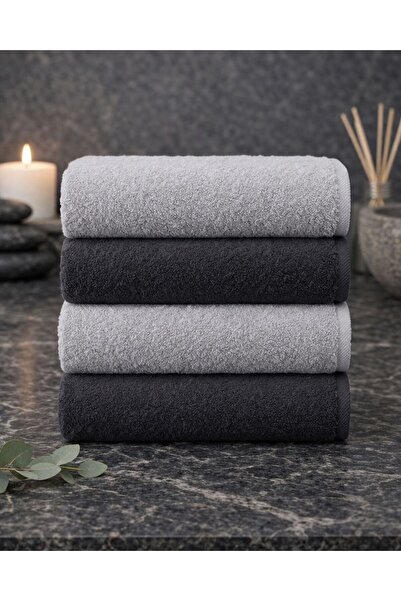 SHAL HOME Ιδιωτικό σετ 100% βαμβακερό 4 50x90 πετσέτες χεριών & προσώπου