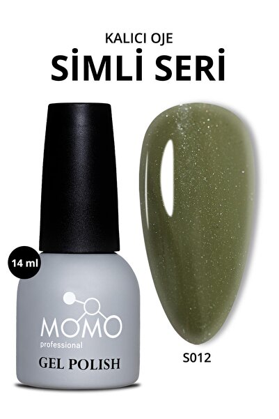 MOMO professional Kalıcı Oje S012, Simli Haki Yeşil, 14 ml